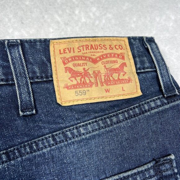 Levis Jeans Mens Size 44 Dark Blue 559 Relaxed Straight Fit Denim Pocket - Picture 10 of 12